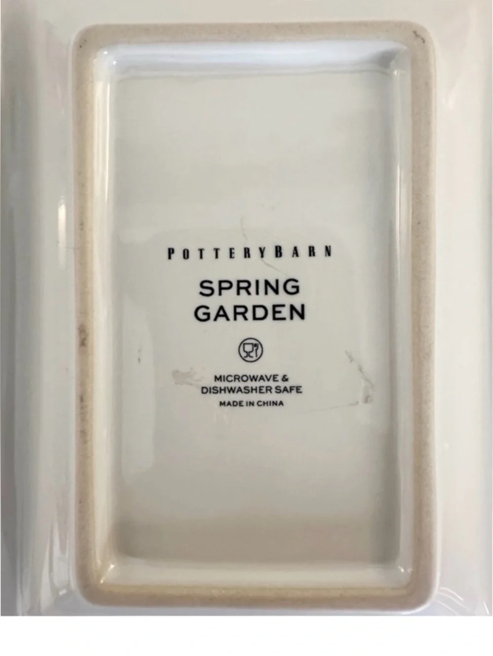 Pottery Barn Spring Garden Floral Bunny Stoneware Serving Dish Spring Summer New